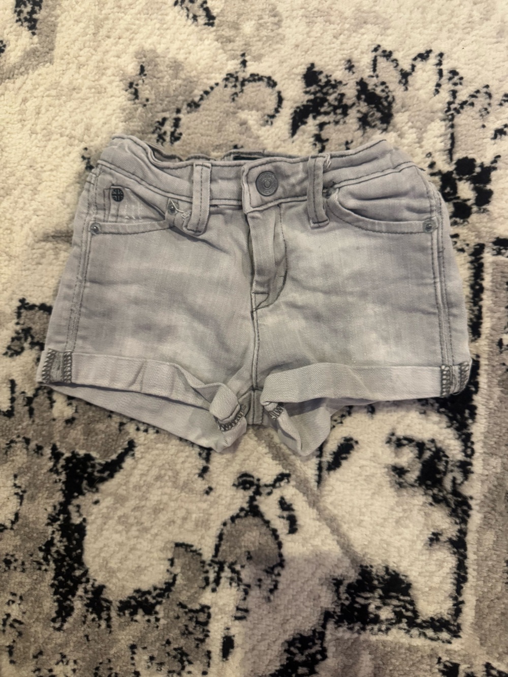 Hudson Jeans Light Gray Denim Shorts with Snap Waist